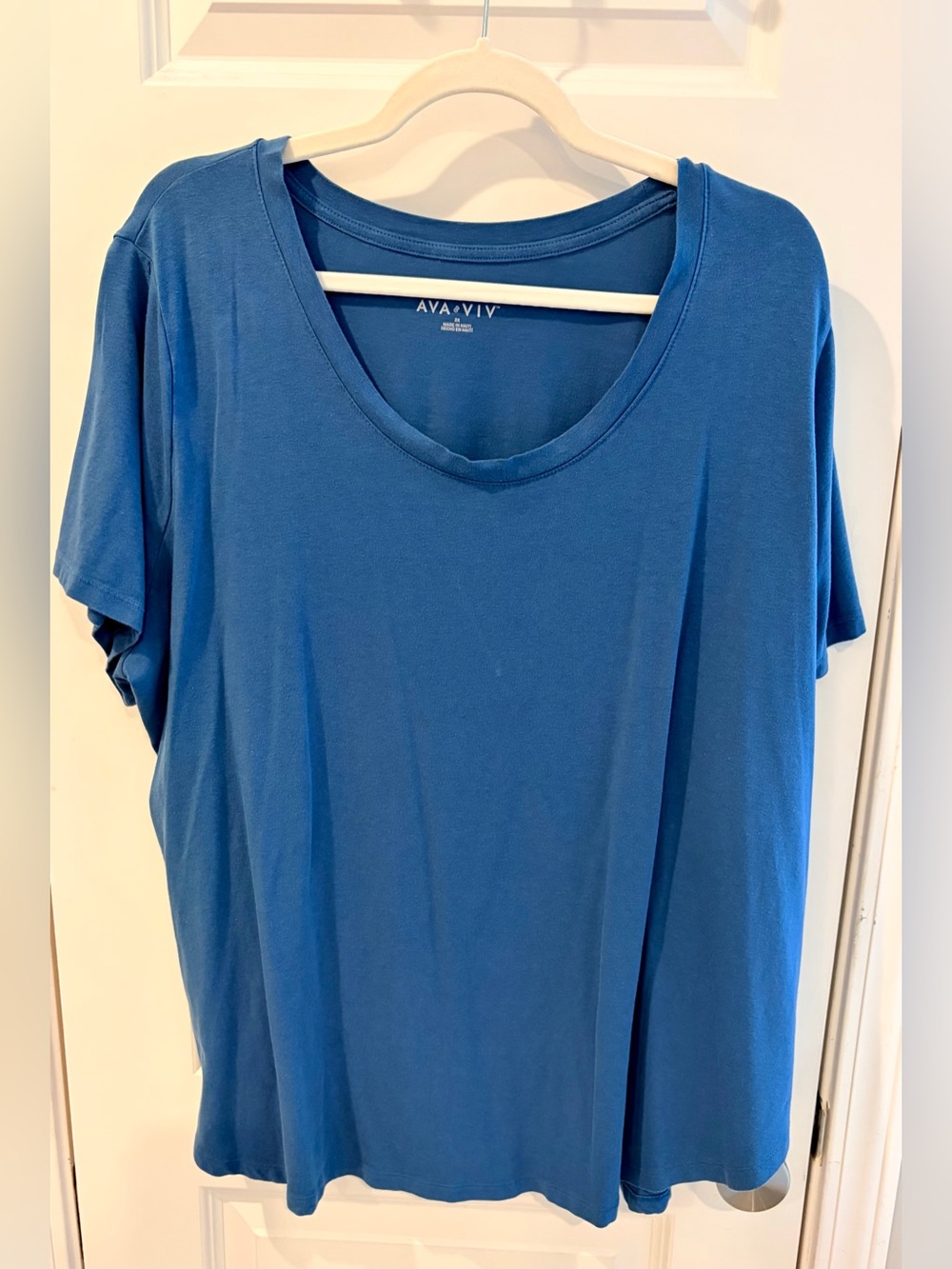 Ava & Viv Teal Blue Scoop Neck Short Sleeve Tee